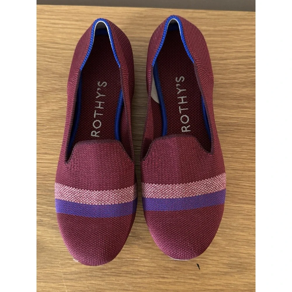 Rothy's Garnet Reflective‎ Stripe Loafer Limited Edition Size 7 EUC